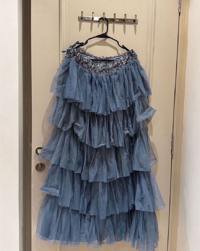 Grey Tiered Tulle skirt