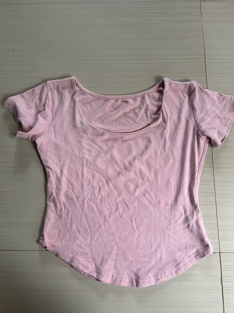 Cute Pink Cropped Top
