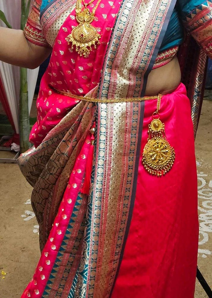 Vibrant Pink Banarasi Silk Saree
