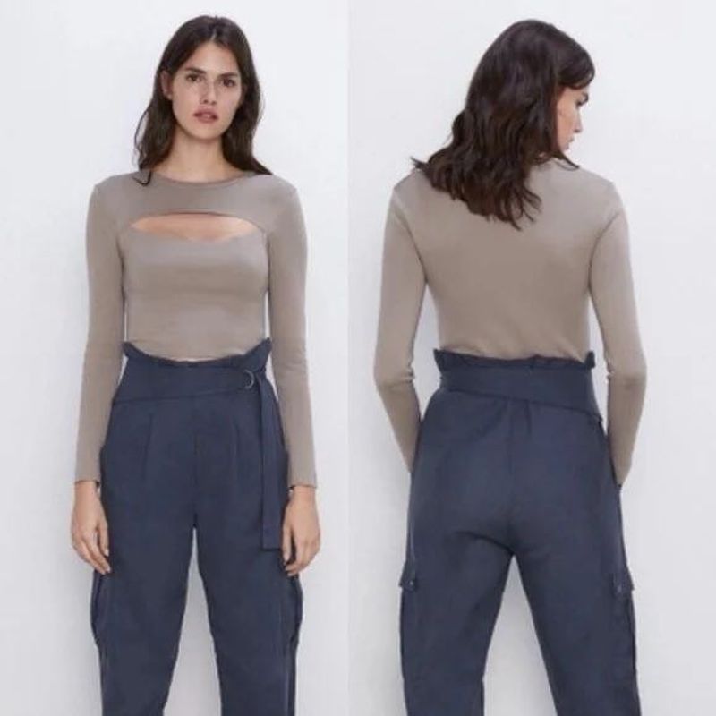 Zara Cutout Long Sleeve Top
