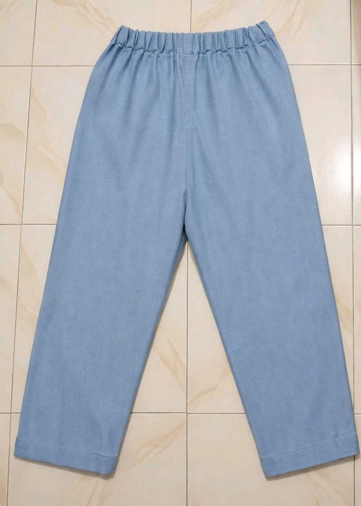 Light Blue Wide Leg Pants