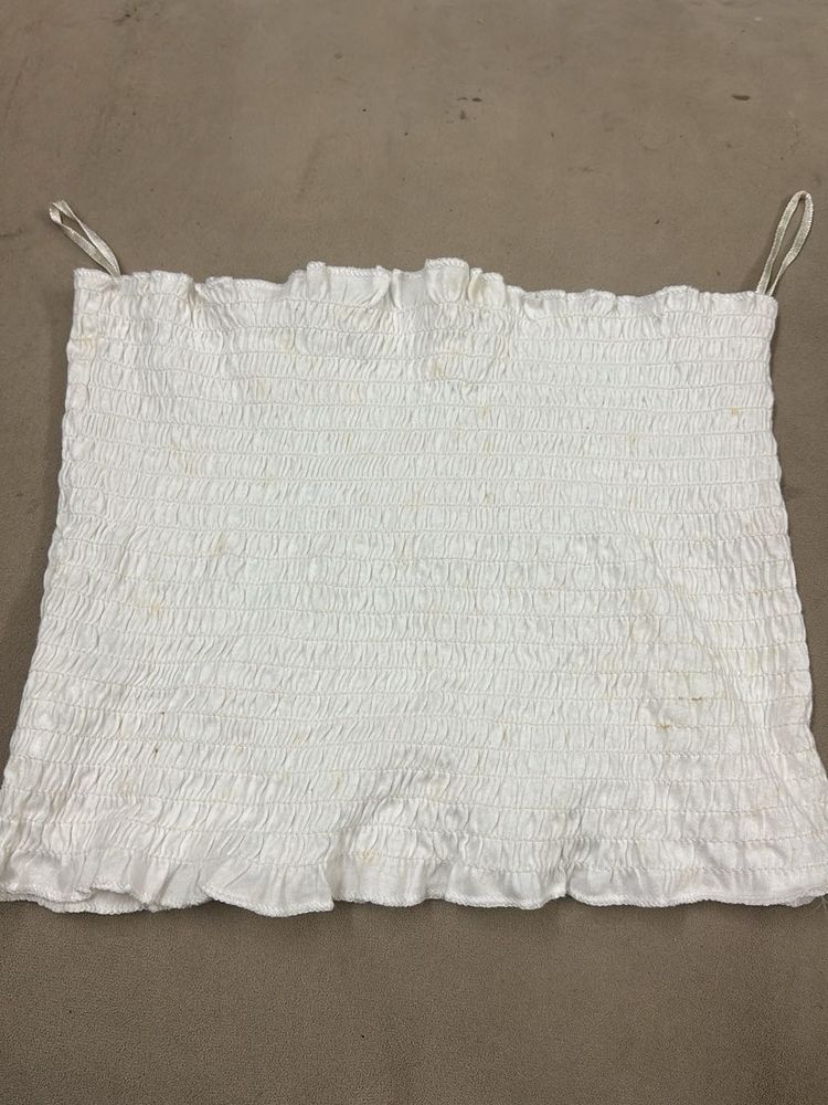 White Smocked Tube Top