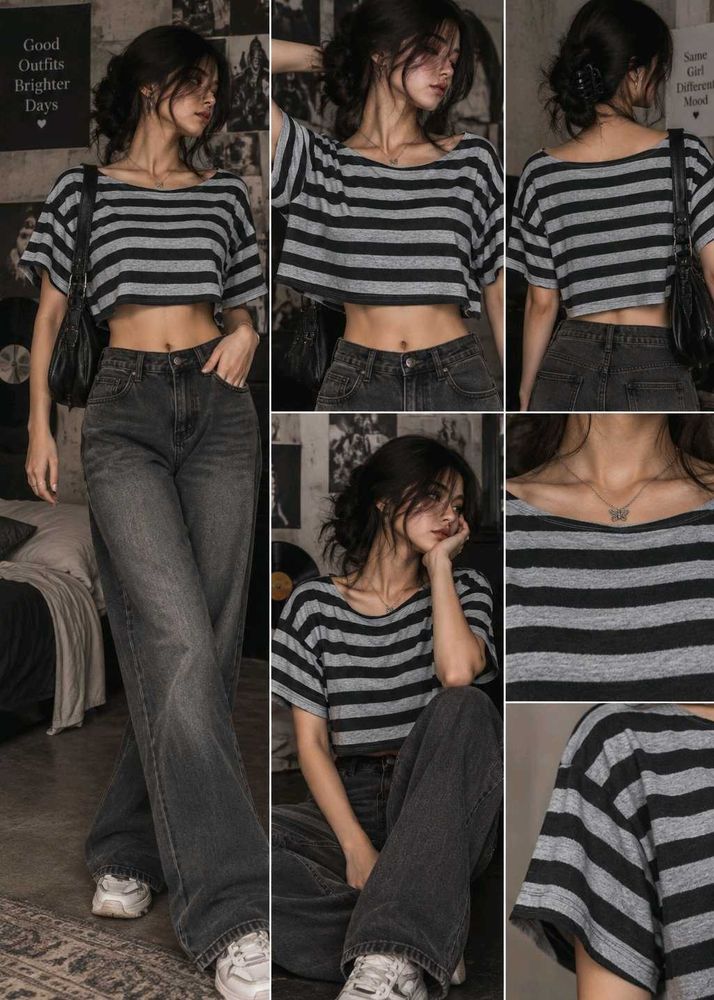 Striped Cropped T-Shirt