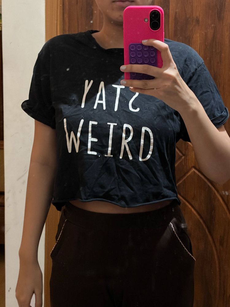 Stay Weird Cropped T-Shirt
