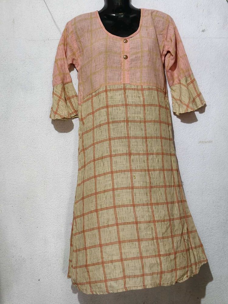 Checked cotton Kurta