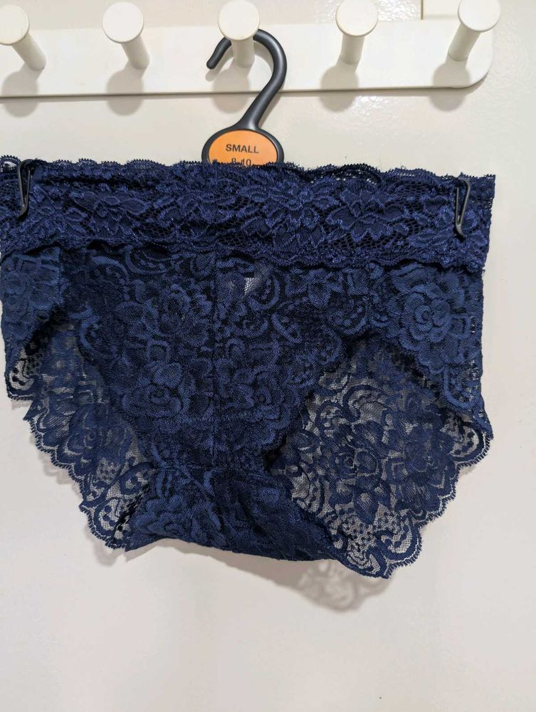 Navy Lace Boyshorts Briefs