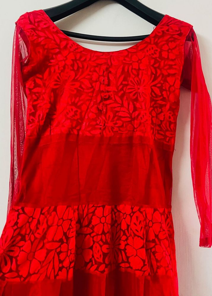 Red Floral Dress gown