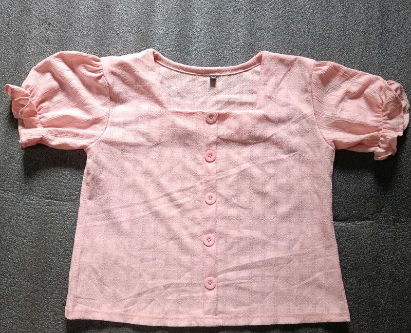 Cute Pink Button-Down Top