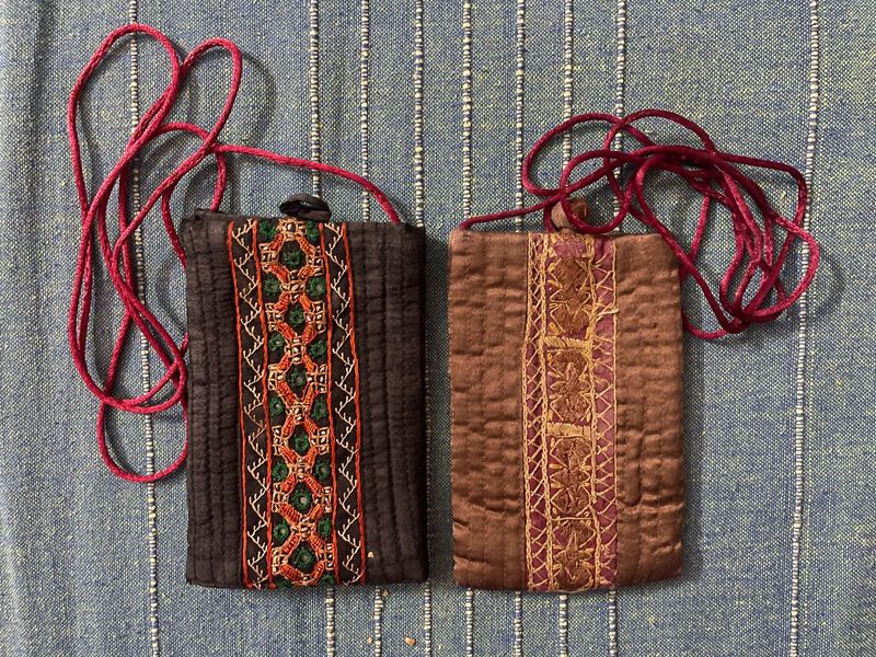 Embroidered Mobile Pouches with Straps