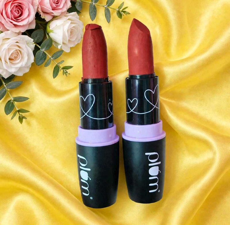 Plum Matte Lipstick Duo - Red Shade