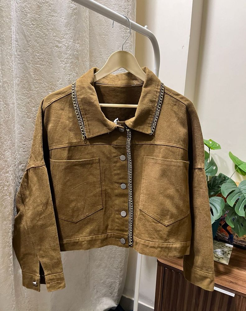 Brown Chain Detail Jacket