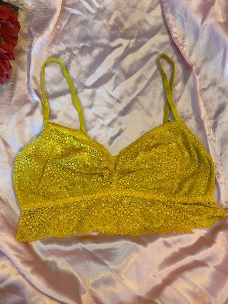 Yellow Lace Bralette Top