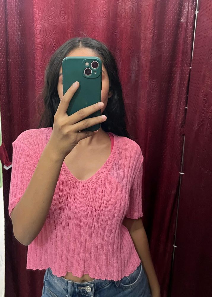Pink Crop Tee