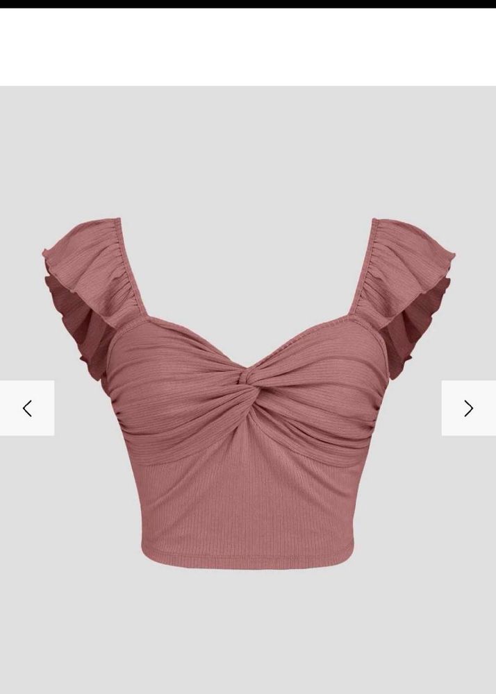 Ruffled Sleeve Crop Top