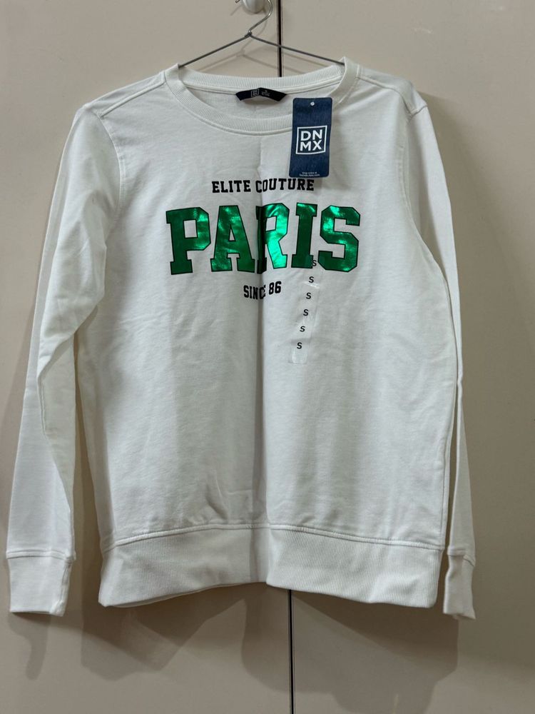 White Paris Graphic Sweatshirt
