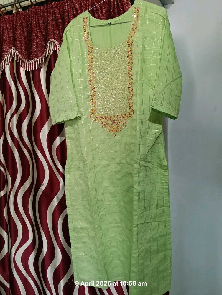 Light Green Embroidered Kurta