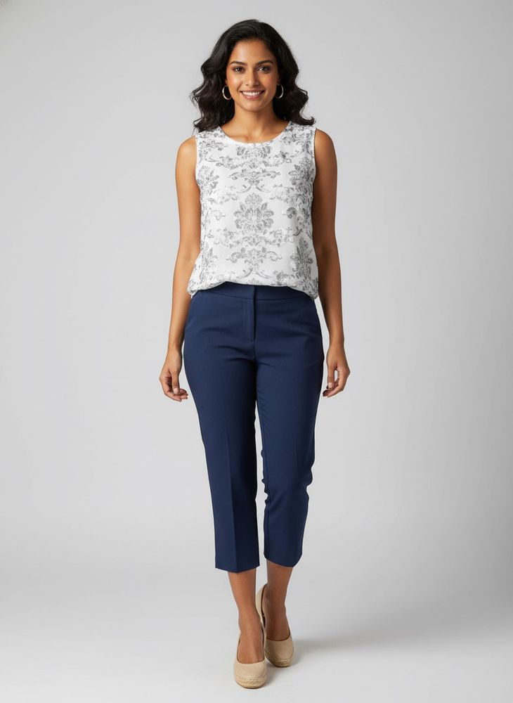 Elegant Floral Sleeveless Top