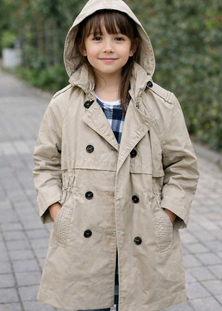 Zara Girls Khaki Trench Coat with matching legging