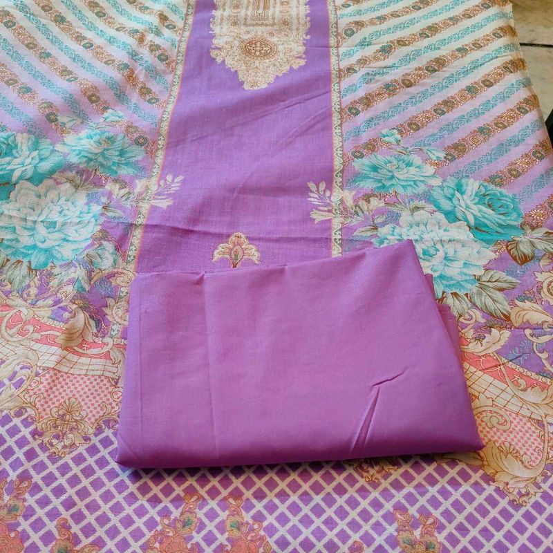 Elegant 💯% cotton unstiched suit , dress material