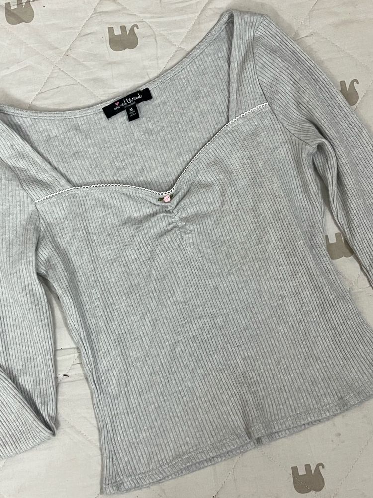 Lost Threads Ribbed Long Sleeve Top