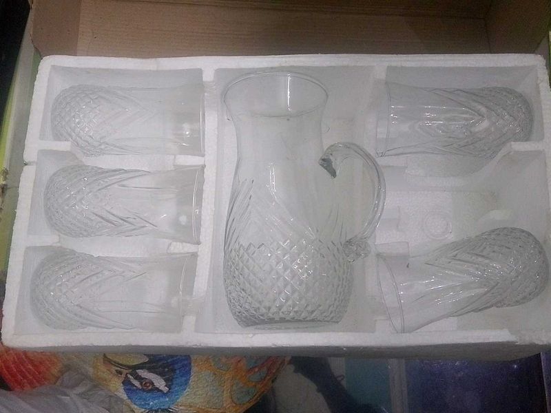 Crystal Pitcher &amp; Glass Set