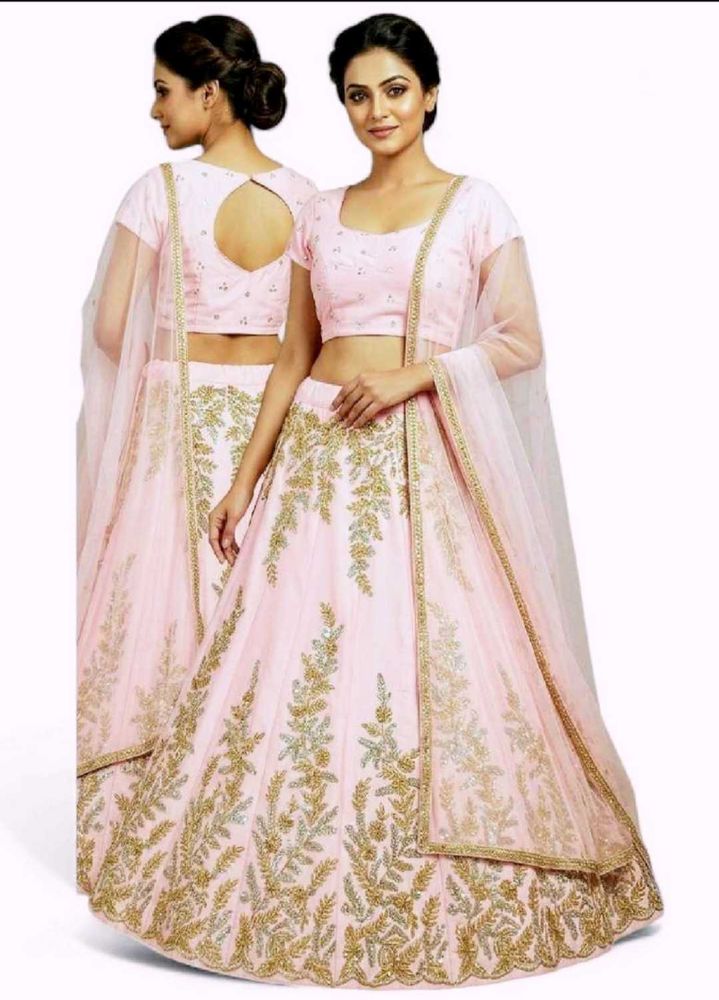 Elegant Pink Embroidered Lehenga Choli
