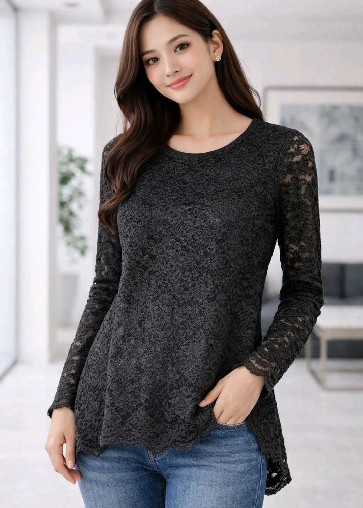 Elegant Lace Long Sleeve Top