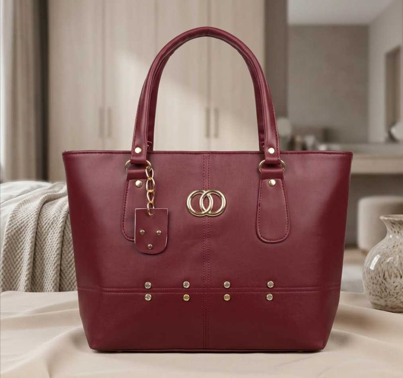 Stylish Maroon Tote Handbag