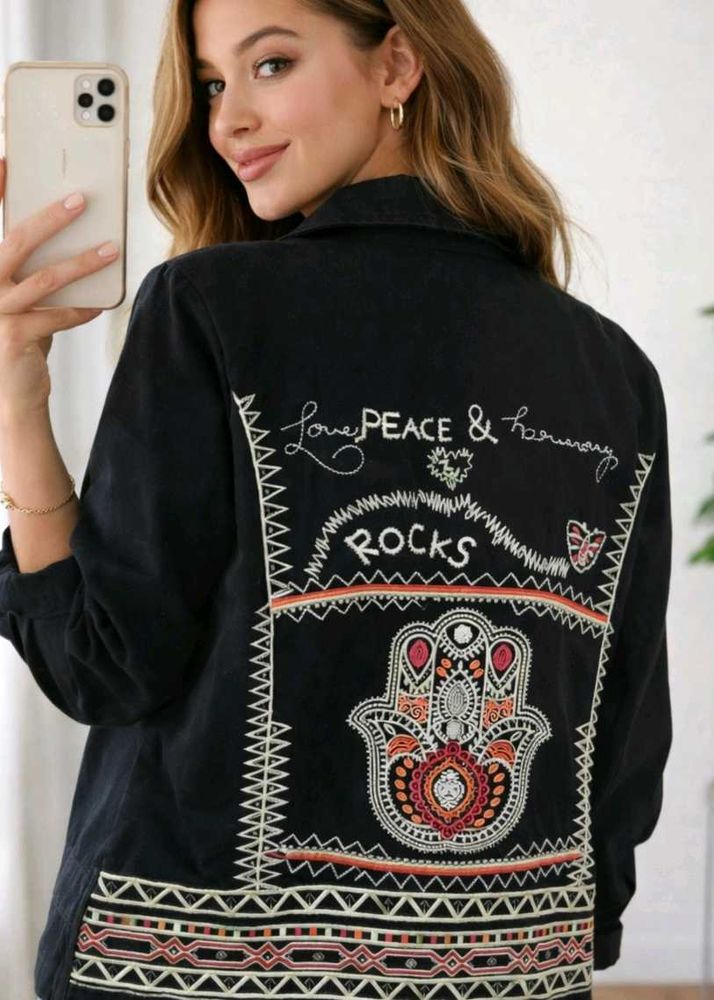 Embroidered Black Jacket size-40