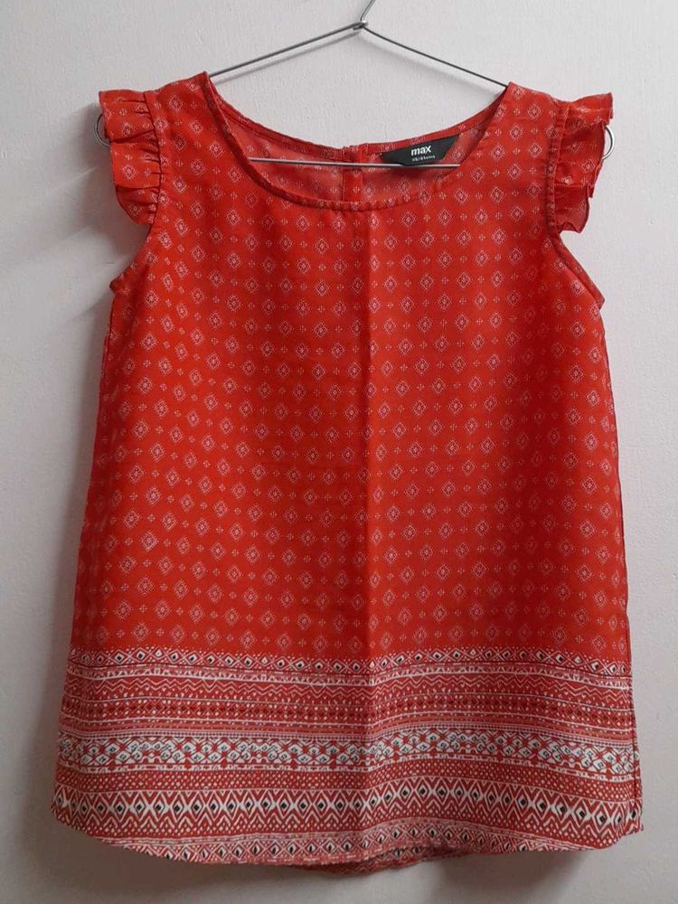 Red Printed Top