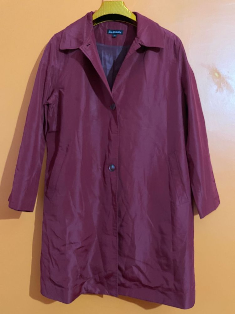 Stylish Maroon Trench Coat Shoulder-16.5 inches