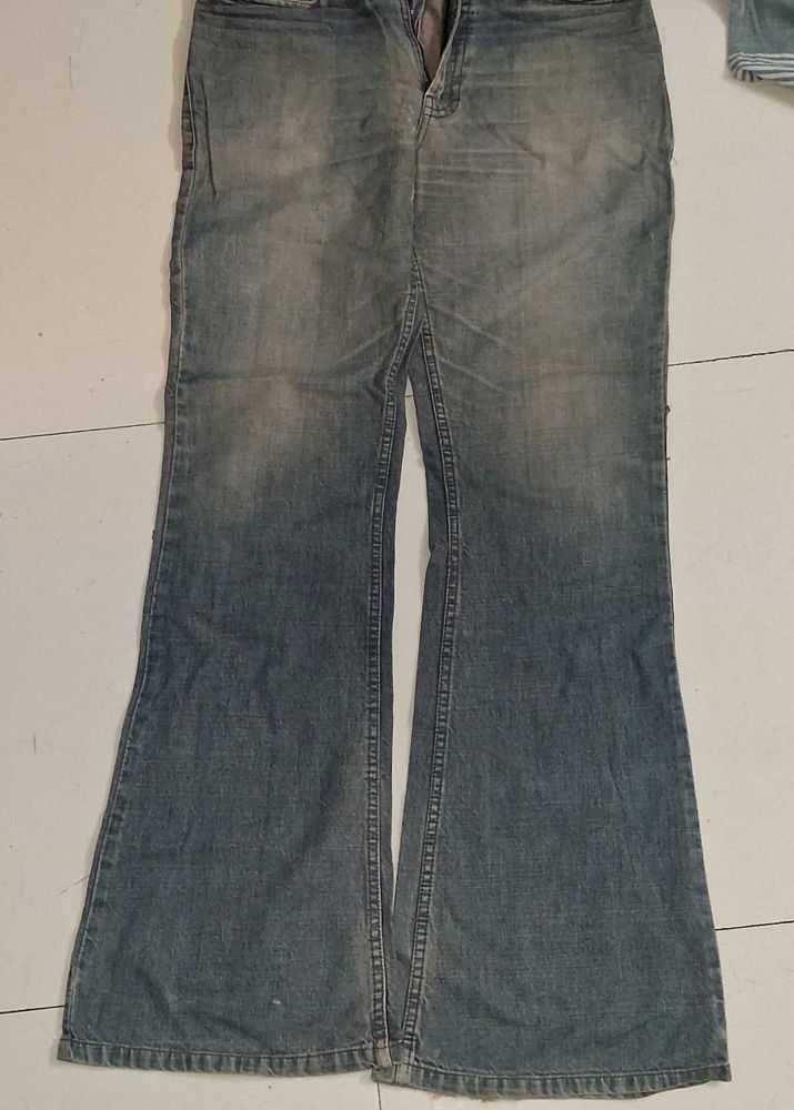 flared denim jeans