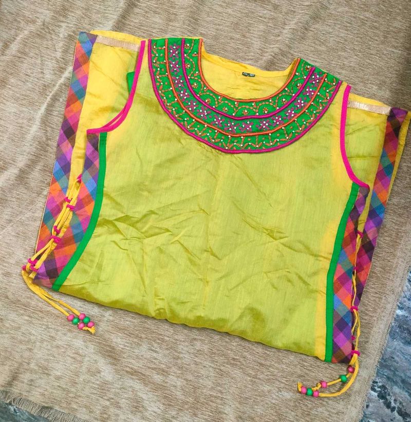 Yellow Embroidered Kurta