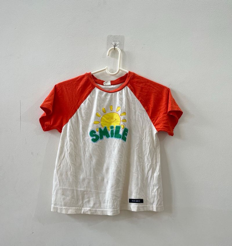 Cute Smile Sun Graphic Raglan Tee