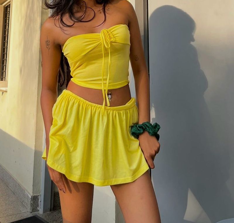 Yellow co ord set ( Tube top &amp; Skirt)