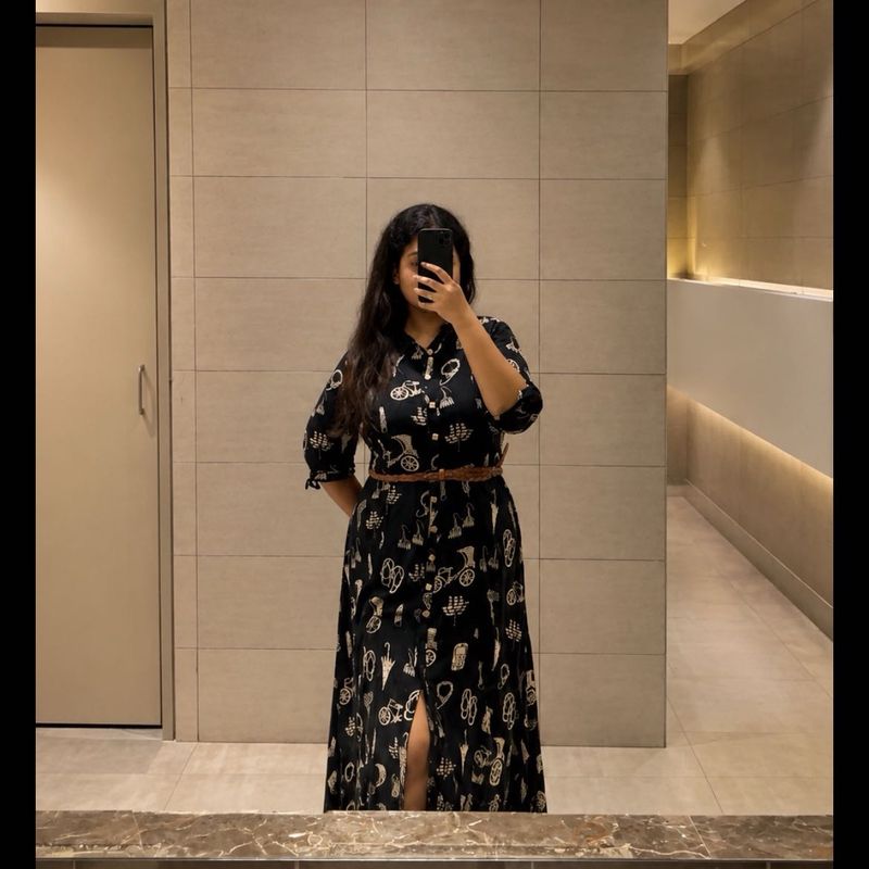 Black Printed Kurta can also be used as dress