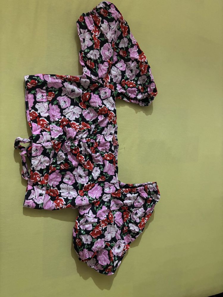 Floral Puff Sleeve Co-ord Set