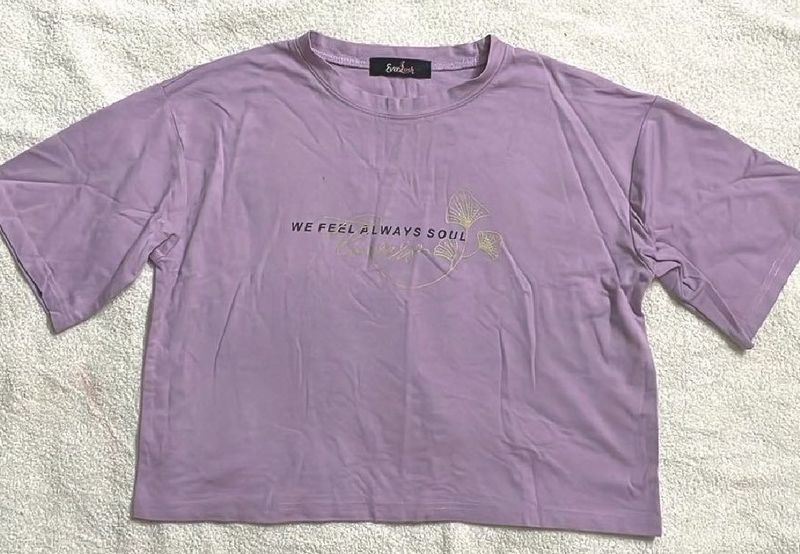 women’s crop Lavender Graphic T-Shirt