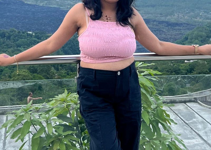 Pink Smocked Crop Top.. hello summer