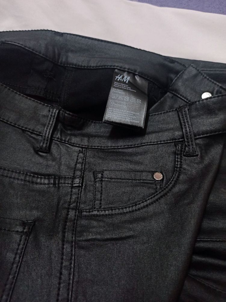 H&amp;M Skinny High Jeans (black/coated)