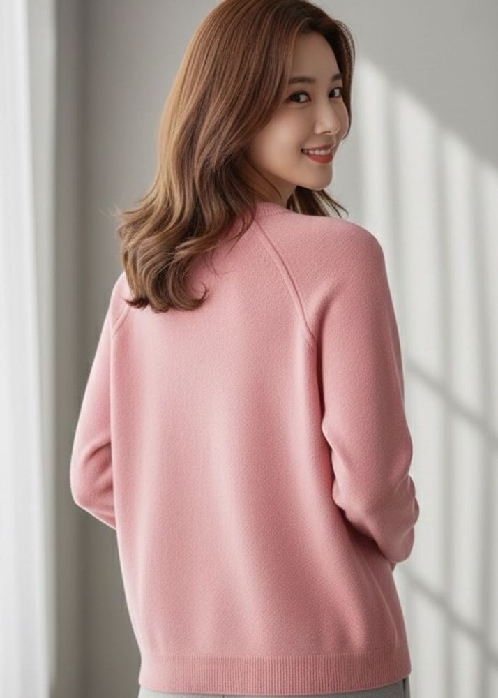 Elegant Pink Pullover Sweater