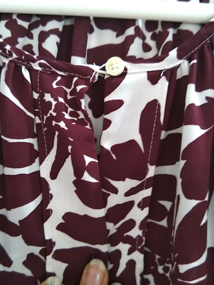 🧡Frilled Cape Top - Maroon