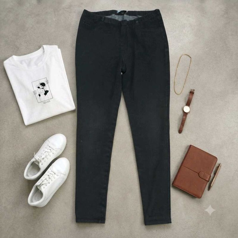 Classic Dark Grey Stretch Denim Jeans