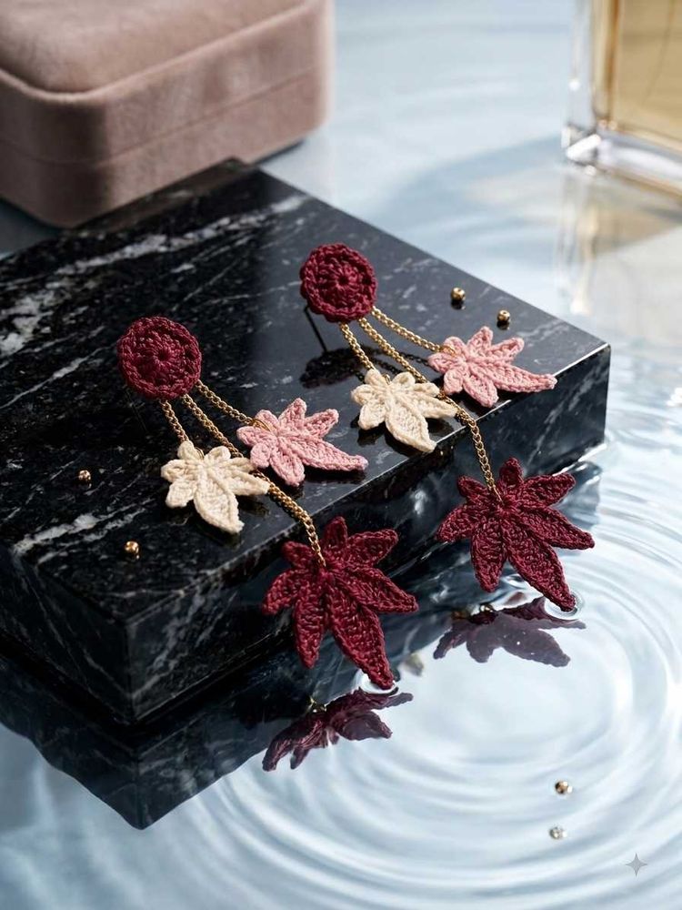 Boho Maple Leaf Drop Earrings