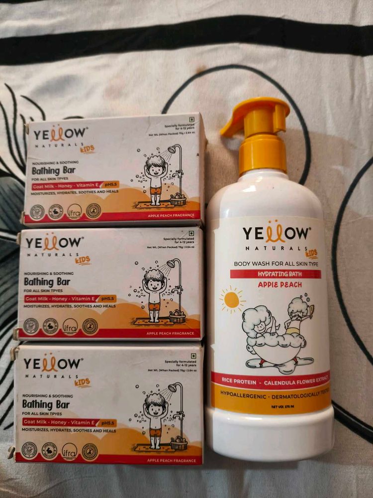 pack of 4, Kids Bathing Bar &amp; Body Wash