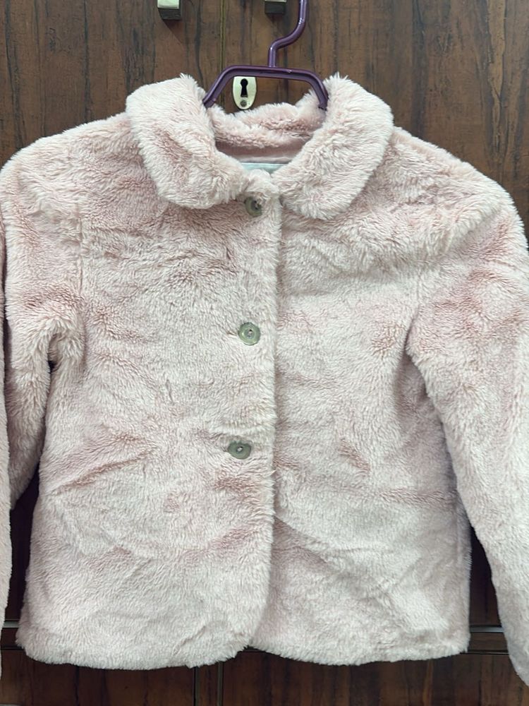 Soft Pink Faux Fur Jacket