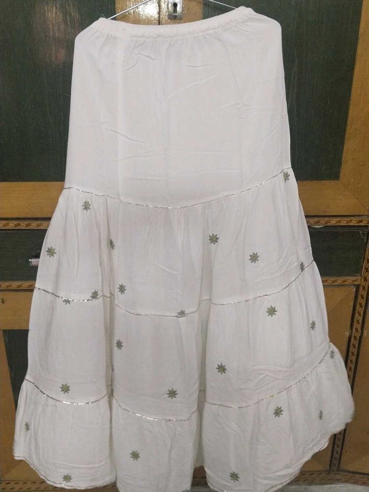✨ Festive White Sharara Gharara Maxi Skirt ✨