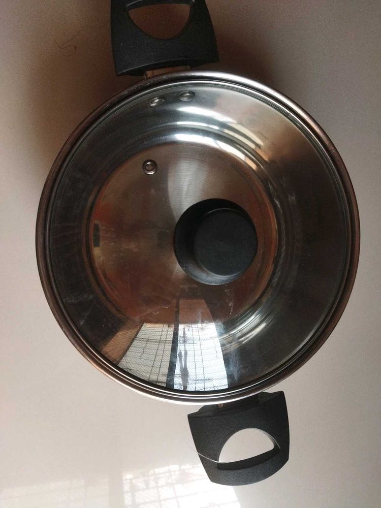 Stainless Steel casorol clear glass lid