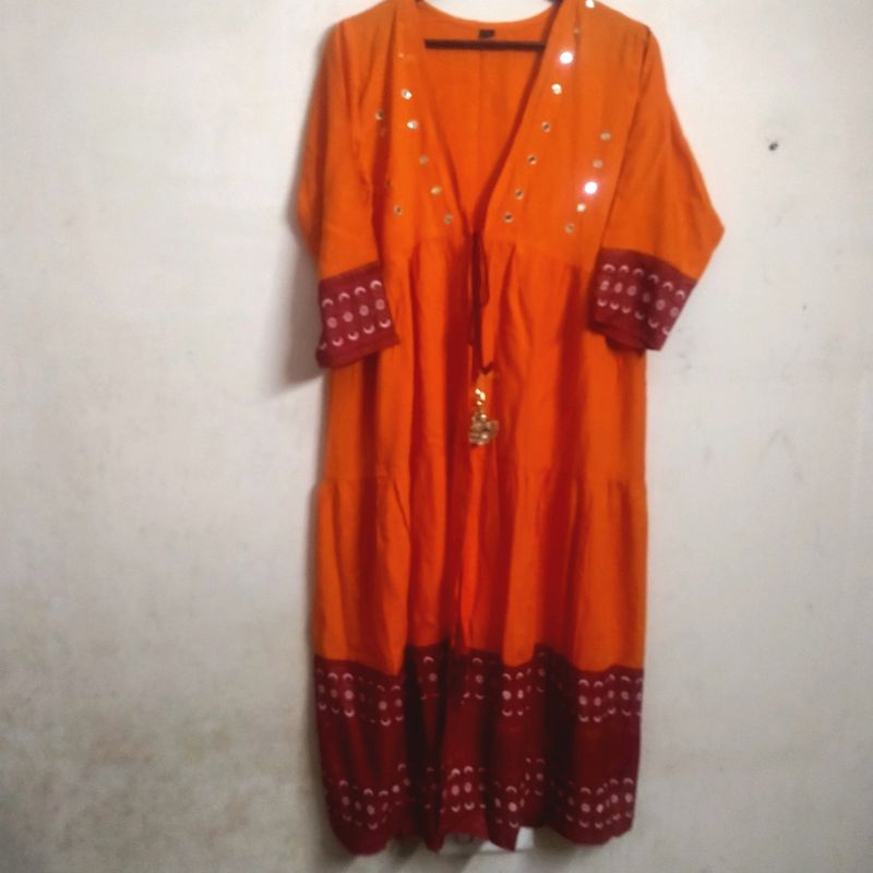 orange  Ethnic Shrug(Women's)
