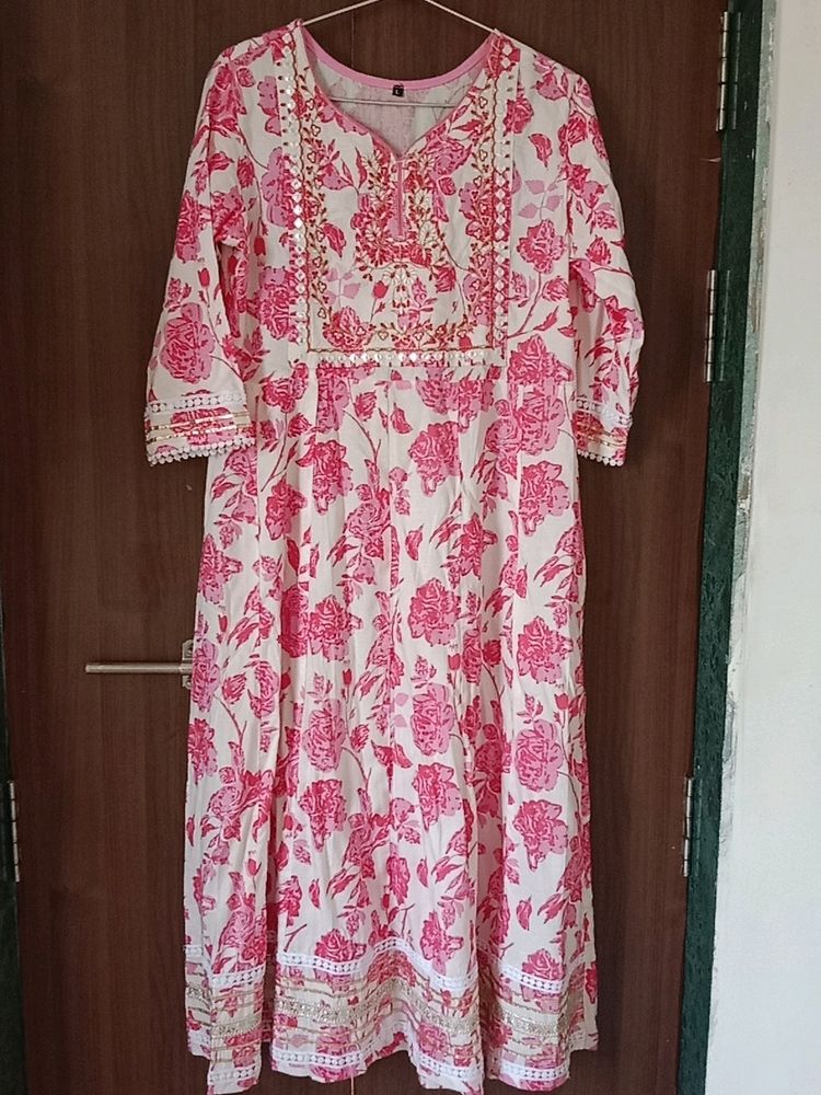 Floral Print Anarkali Kurti